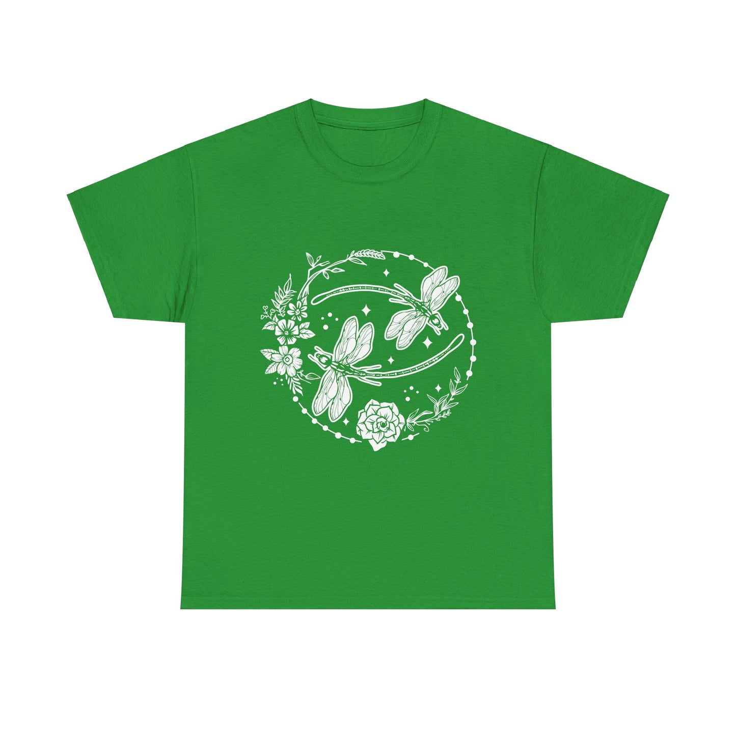 Dragonfly T-Shirt, Floral Design Tees, Nature Lover Gift, Boho Style Shirt, Garden Theme Tee, Botanical Graphic Top