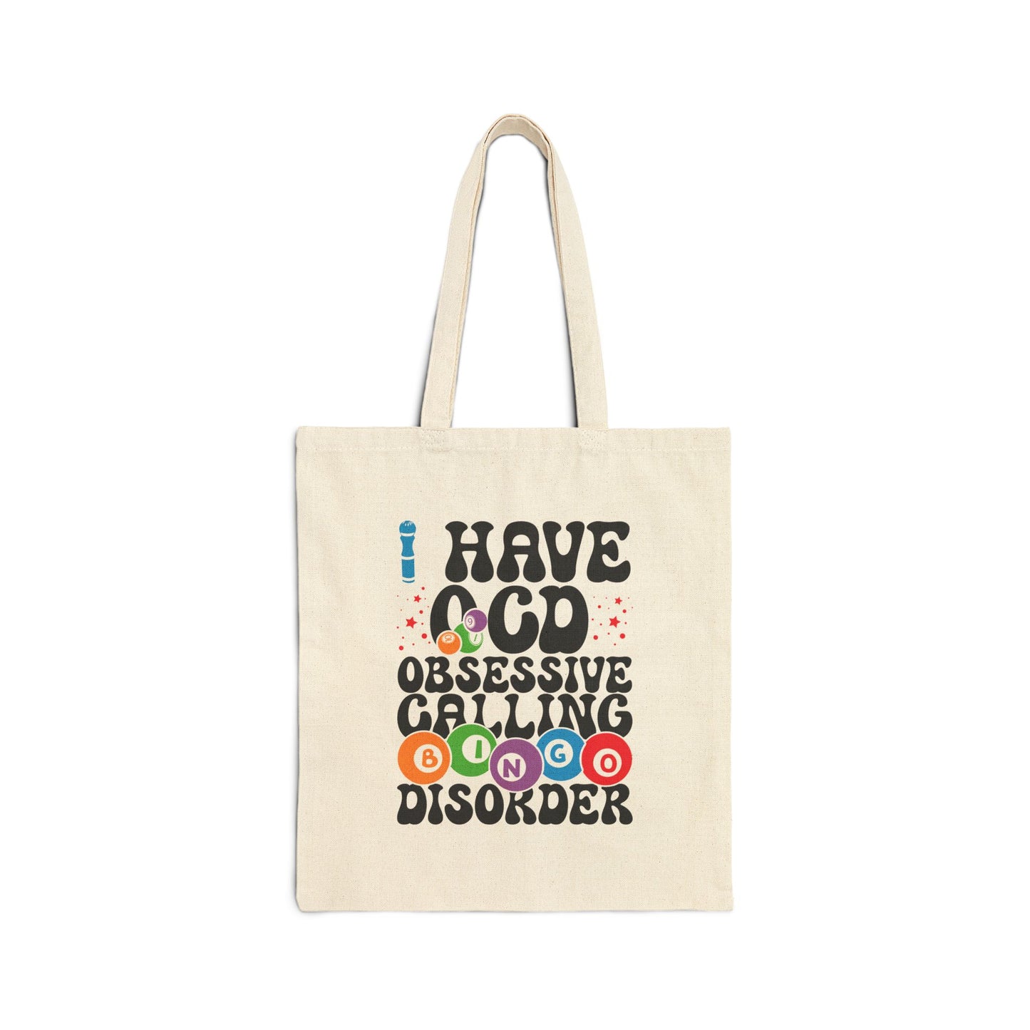 Personalized Colorful Bingo Themed Cotton Canvas Tote Bag, Perfect for Bingo Nights, Funny Gift for Friends, Fun Tote for Game