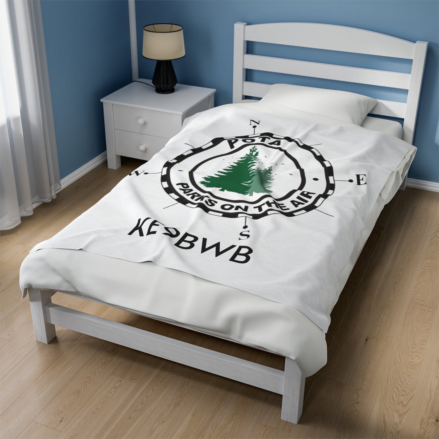 Personalized POTA Cozy Velveteen Plush Blanket - Perfect for chilly activations, Field Day, Gift for Ham Operators, Warm Throw