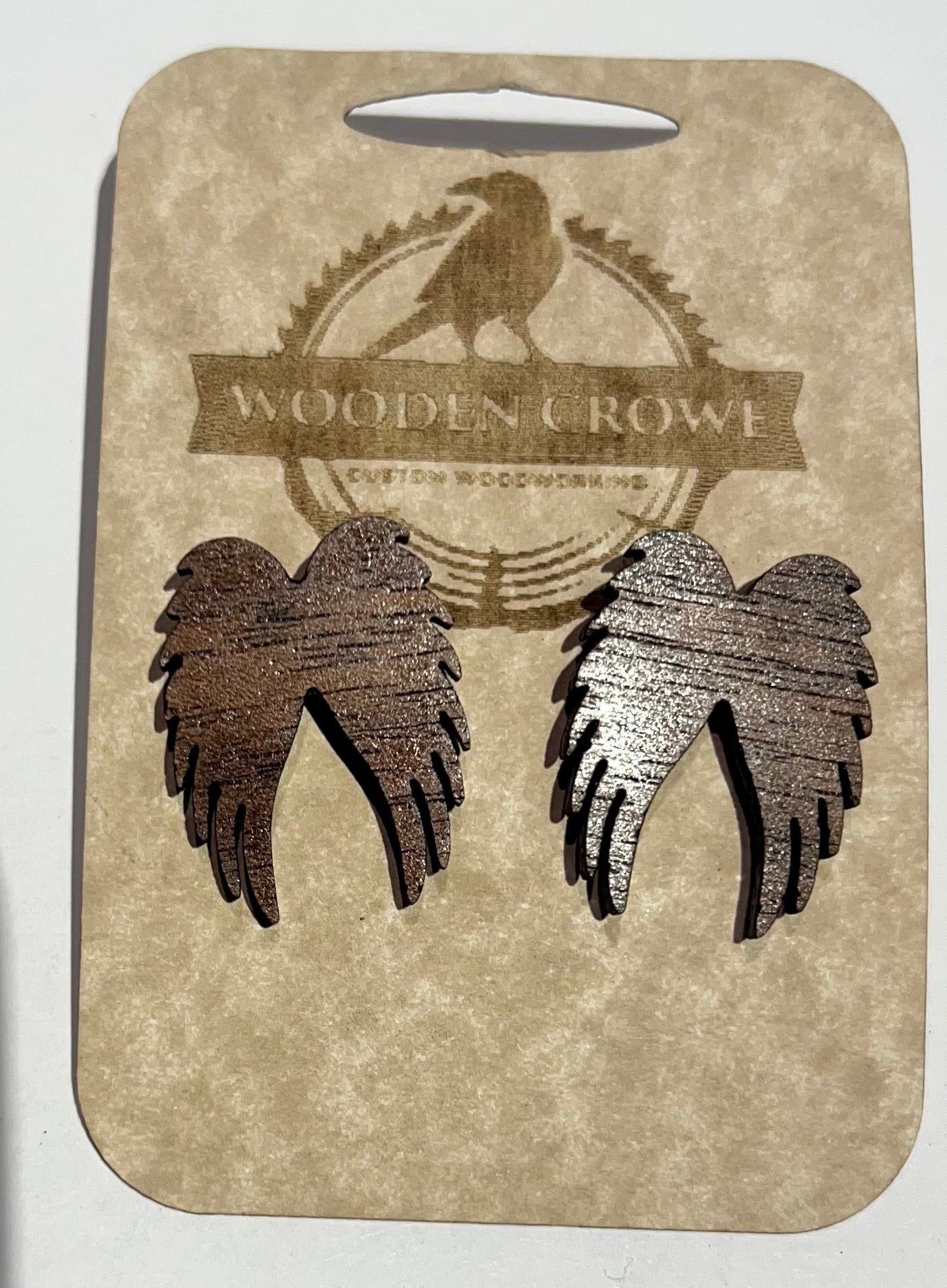Handcrafted Walnut wood earrings