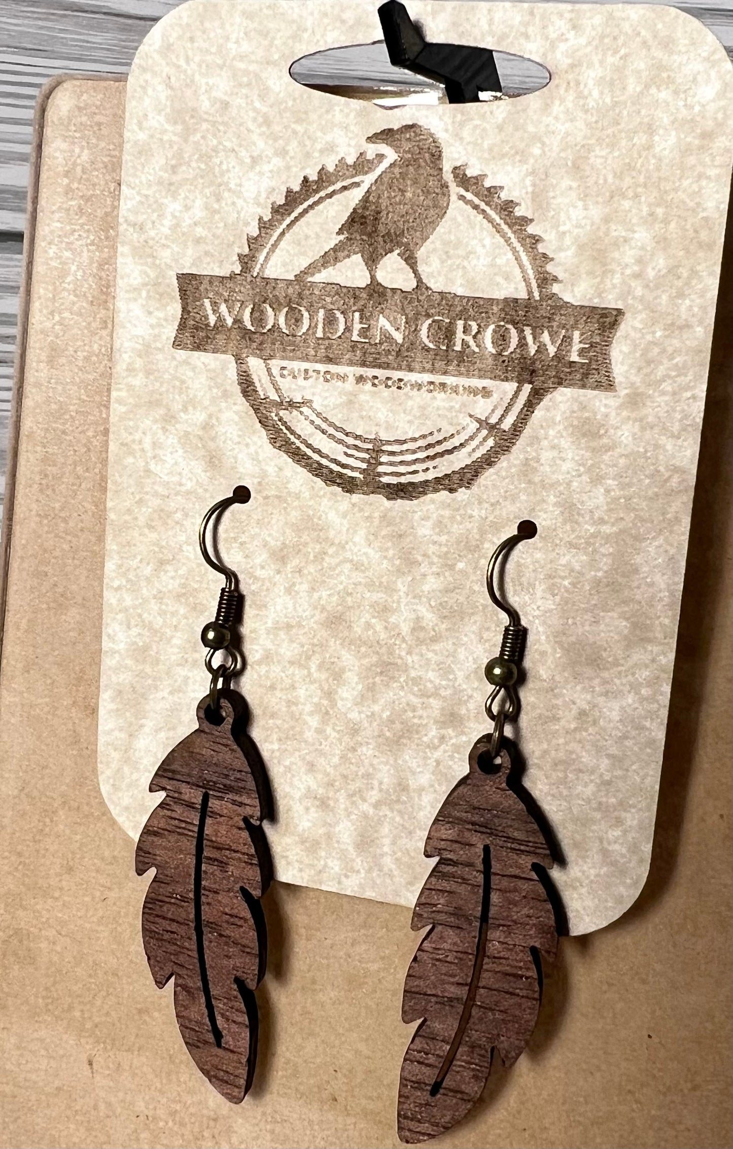 Handcrafted Walnut earrings