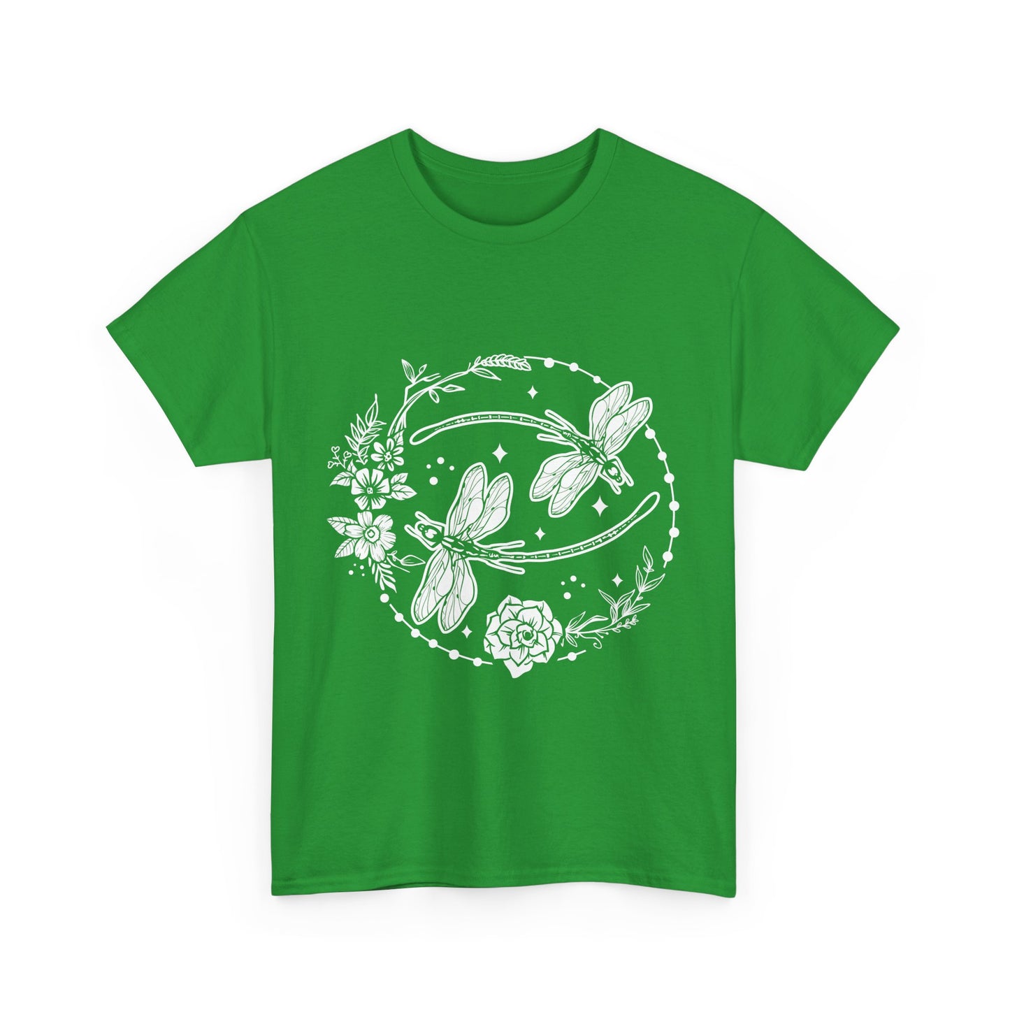 Dragonfly T-Shirt, Floral Design Tees, Nature Lover Gift, Boho Style Shirt, Garden Theme Tee, Botanical Graphic Top