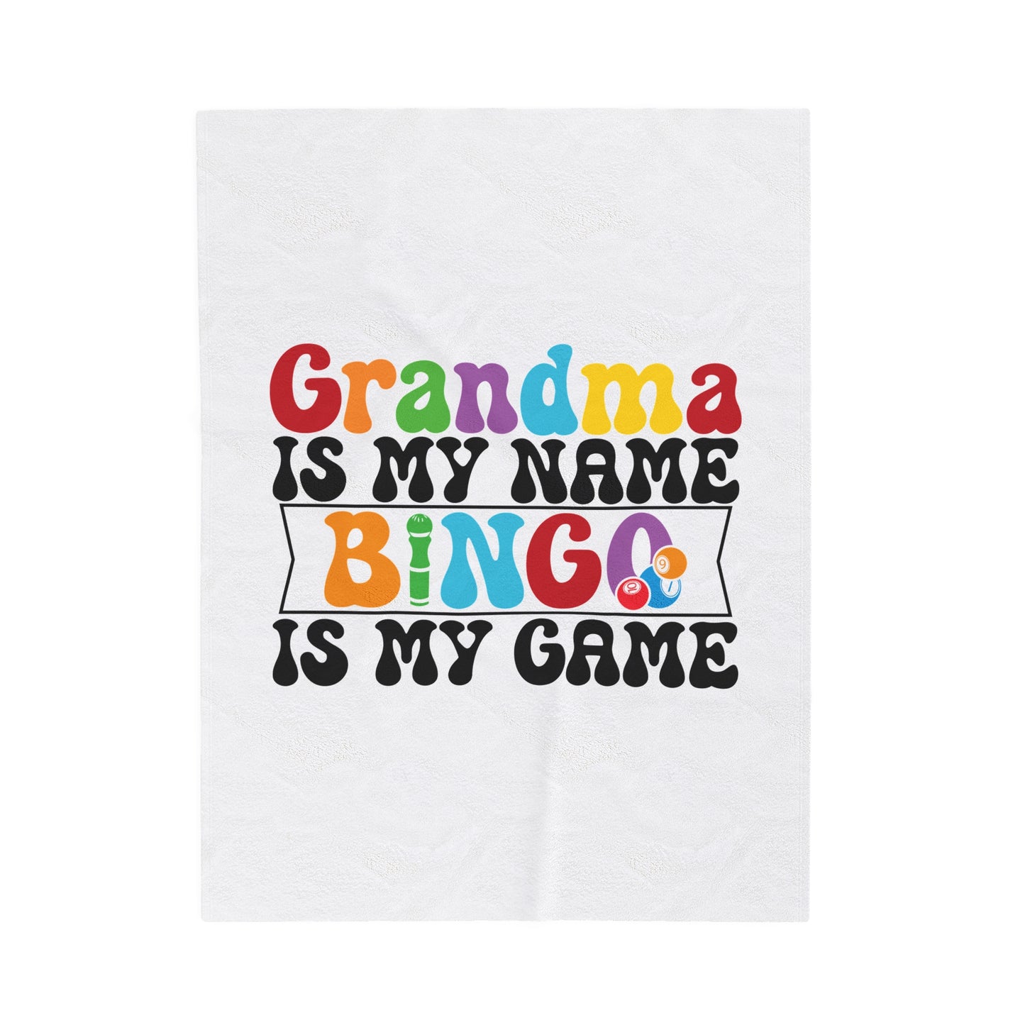 Grandma Bingo Plush Blanket, Cozy Gift for Grandparents, Soft Velveteen Throw for Family Gatherings, Birthday, Mother's Day