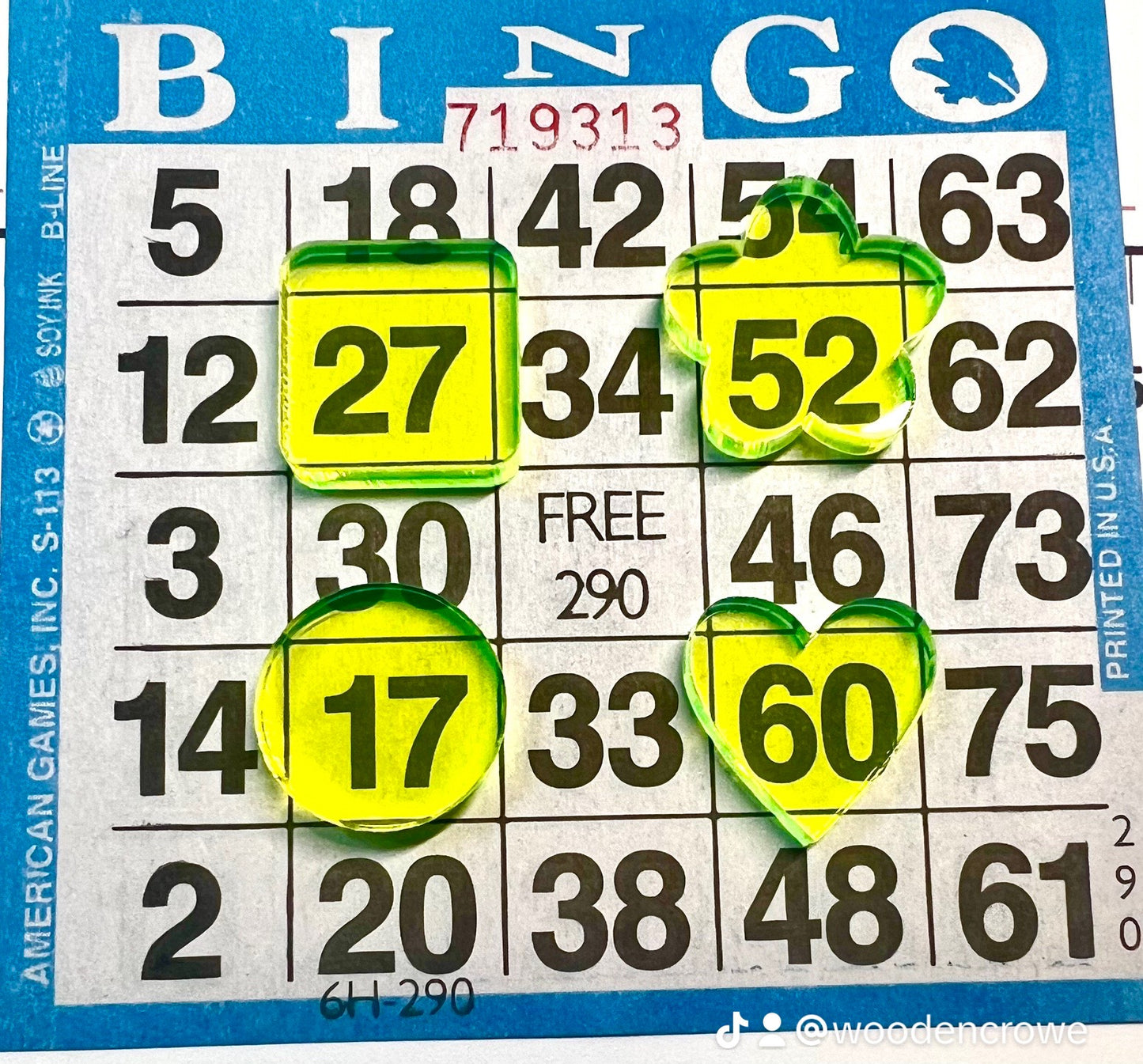 BINGO WAITERS Oops markers one to go!
