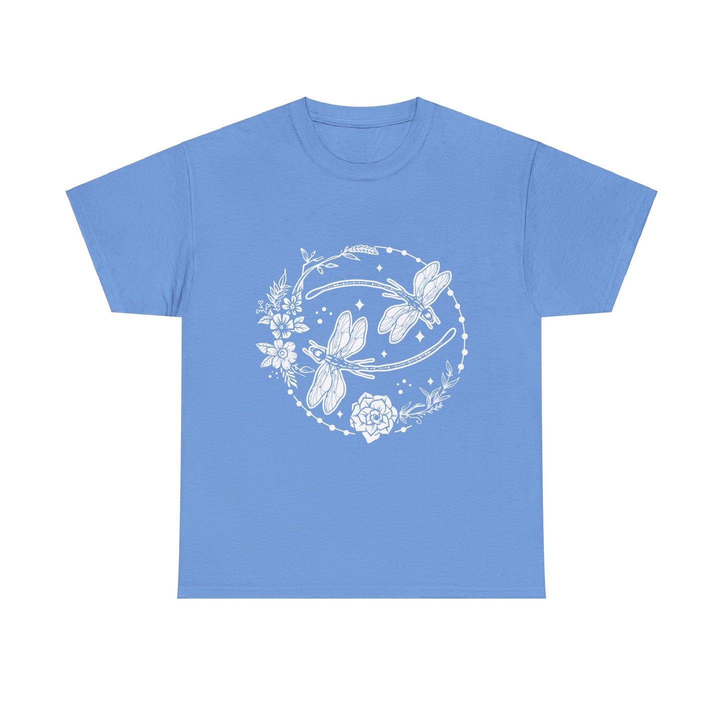 Dragonfly T-Shirt, Floral Design Tees, Nature Lover Gift, Boho Style Shirt, Garden Theme Tee, Botanical Graphic Top