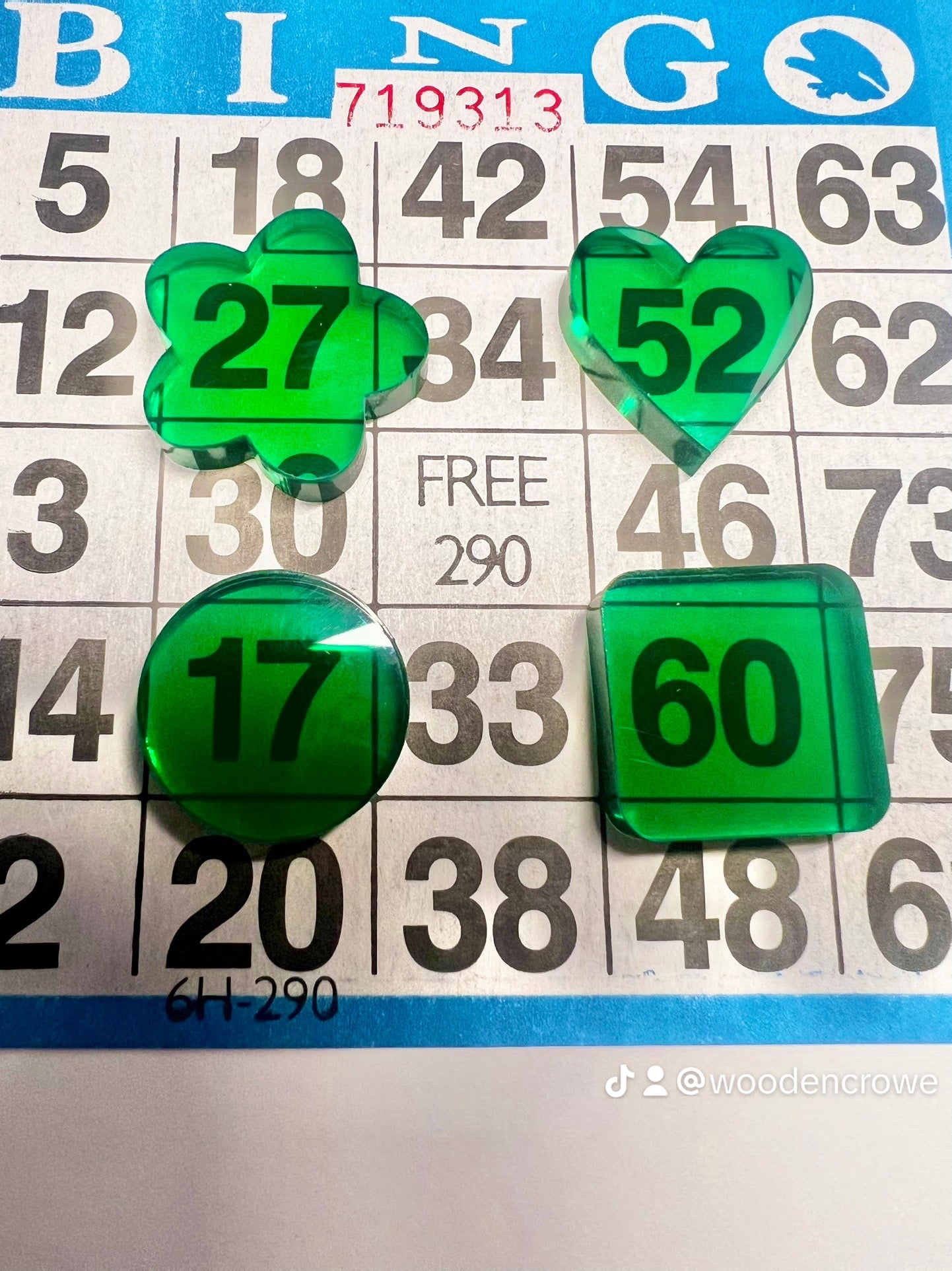 BINGO WAITERS Oops markers one to go!