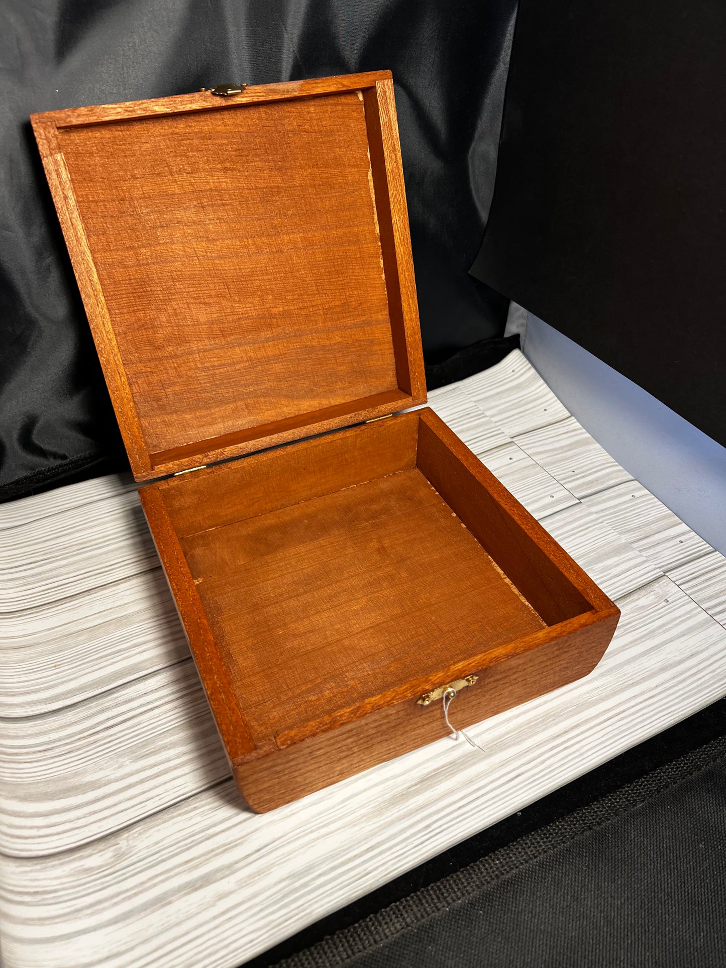 Wood keepsake box ship engraved