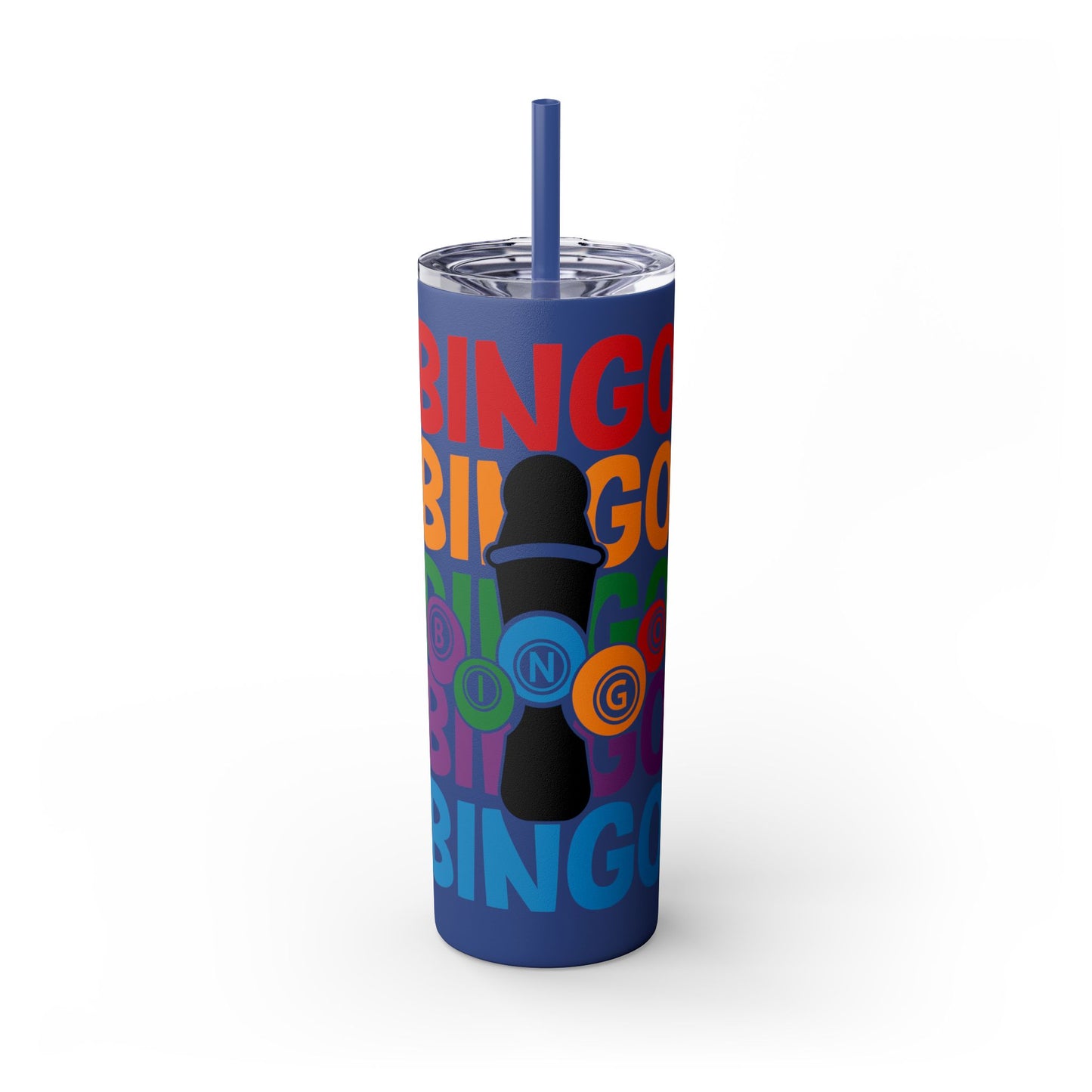 Personalized Colorful Bingo Skinny Tumbler with Straw, Perfect Gift for Bingo Lovers, Travel Mug for Game Night, Fun Party Accessory, 20oz